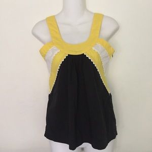 Vintage Barred's Yellow Black White Tank Top Size XS